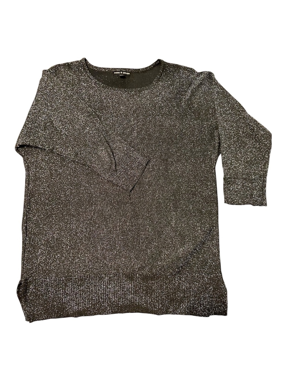 Sparkly Silver Metallic Knit Sweater